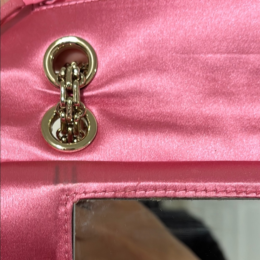 Chanel Authentic Pink Satin Silk Croc Embossed 2.55 Mini Double Flap Bag - Picture 8 of 16